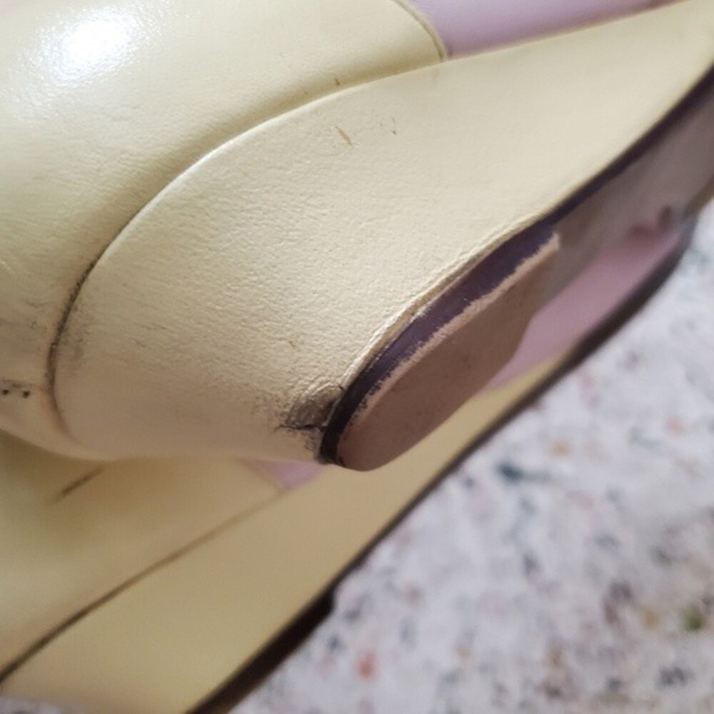 Vintage 80s Cottagecore pastel leather flats 9N - Picture 8 of 13